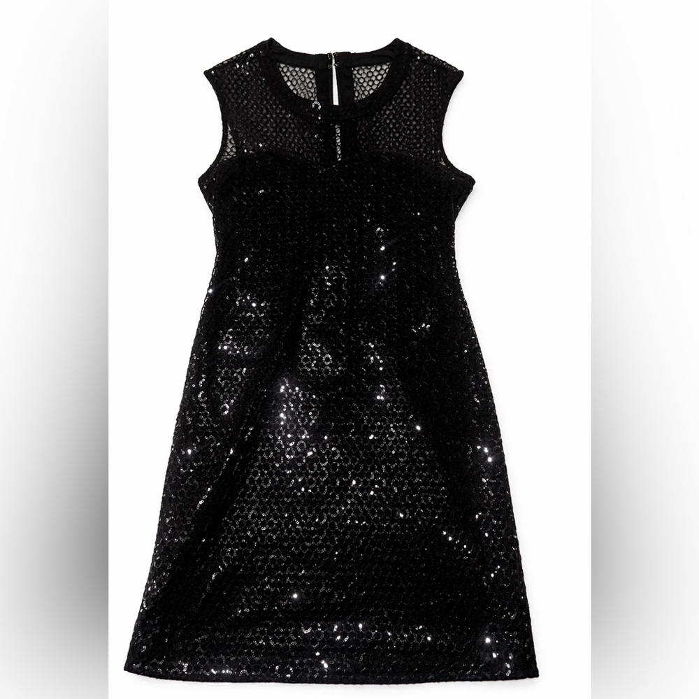 Express Black Sequin Mesh Illusion Cocktail Dress – Size Small